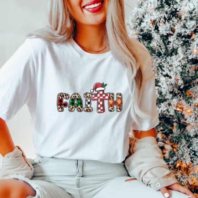 Camiseta de Natal FAITH para mulheres (Criador carregado)