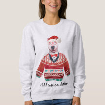 Camiseta de Natal Feia de Cachorro Bull Terrier Mã