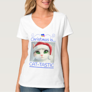 Camiseta de Natal Felino Fofa