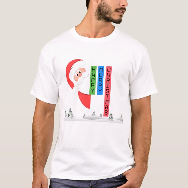 Camiseta de Natal Feliz T-Shirt Clássico (Frente)