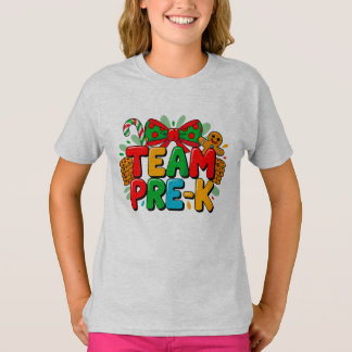 Camiseta de Natal Festiva para Equipe de Pré-Escol