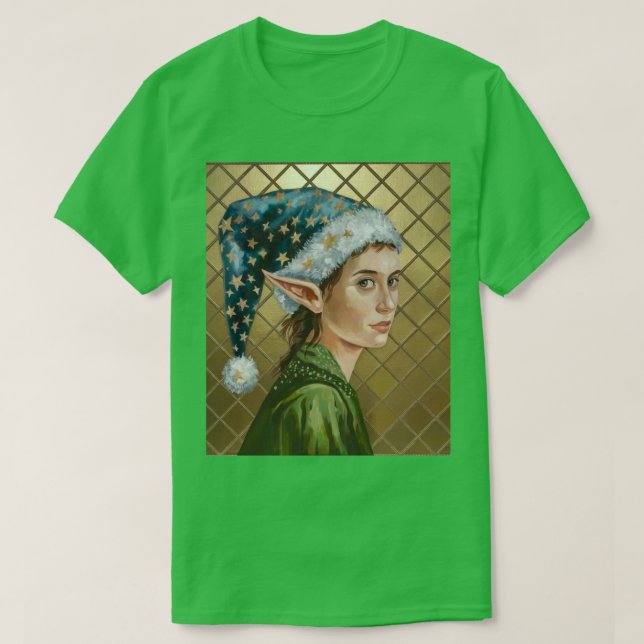 Camiseta de Natal Green Luxe Elf (Frente do Design)