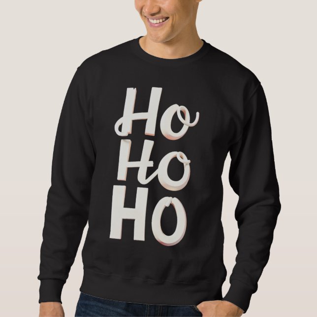 Camiseta de Natal HO HO HO em negrito (Frente)