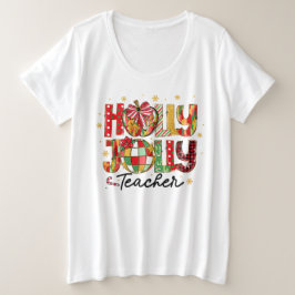 Camiseta de Natal Holly Jolly Teacher