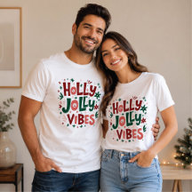 Camiseta de Natal Holly Jolly Vibes