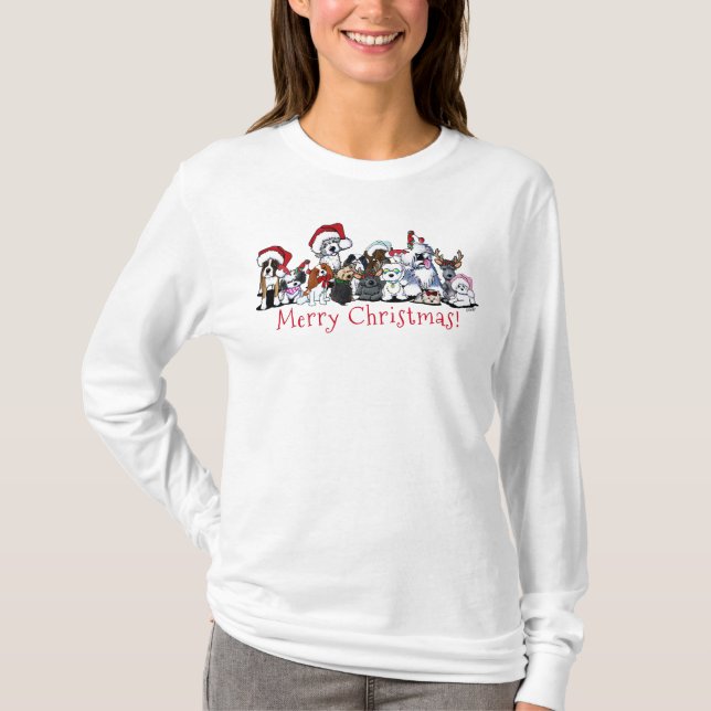 Camiseta de Natal KiniArt Amante de Cachorro (Frente)