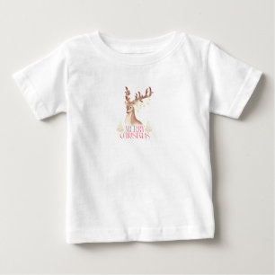 Camiseta de Natal Marrom e Branco Simples