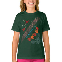 Camiseta de Natal Menina Fofa - Roupa de Festa de