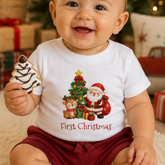 Camiseta de Natal Moderna e Legal para Bebê no Pri