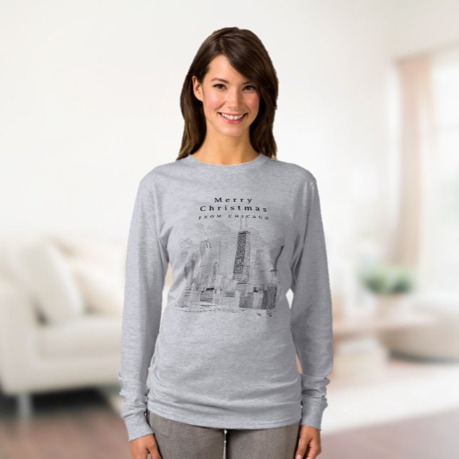 Camiseta de Natal Moderno de Chicago (Chicago Christmas Holiday T-Shirt)