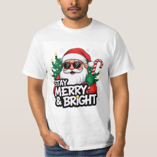 Camiseta de Natal para Adolescentes Fique Alegre e
