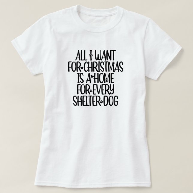 Camiseta de Natal para Cão de Abrigo (Frente do Design)