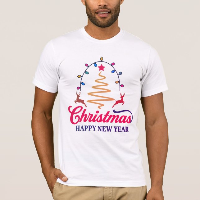 Camiseta de Natal para Casais – Camisa da Árvore d (Frente)