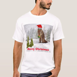 Camiseta de Natal Raccoon