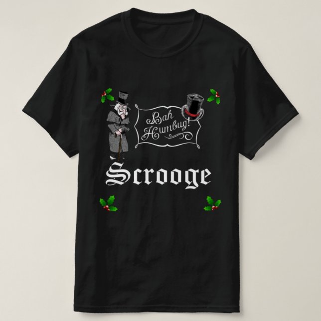 Camiseta de Natal SCROOGE Bah Humbug (Frente do Design)