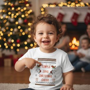 Camiseta de Natal Simples Alegrias para Crianças e