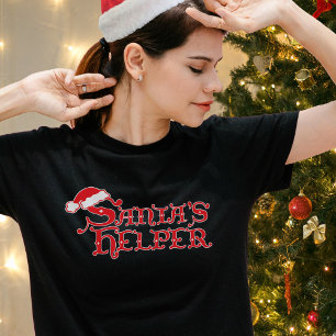 Camiseta de Natal vermelha e branca para papais no