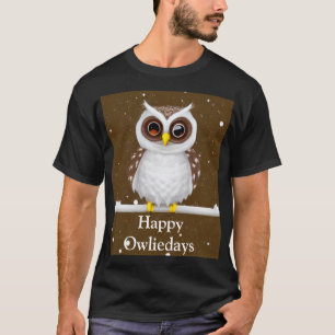 Camiseta de Natal Vintage Snow Owl