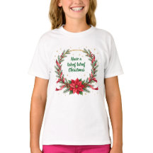 Camiseta de Natal Woof Woof - Texto Personalizável