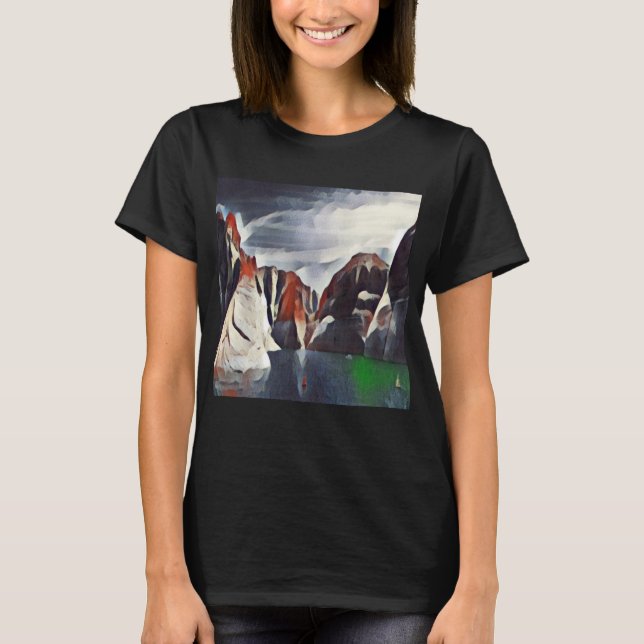 Camiseta de NATUREZA ABSTRATA COM PAISAGEM DE MONT (Frente)