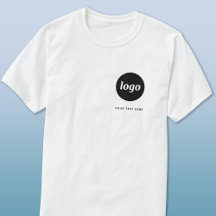 Camiseta de negócios simples com logotipo e texto