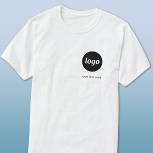 Camiseta de negócios simples com logotipo e texto