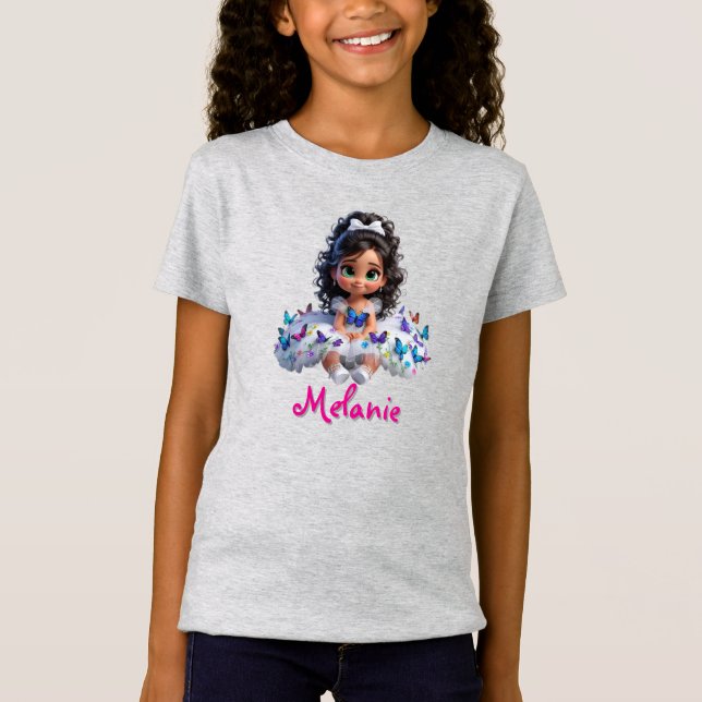 Camiseta de niña personalizada con nombre  (Frente)