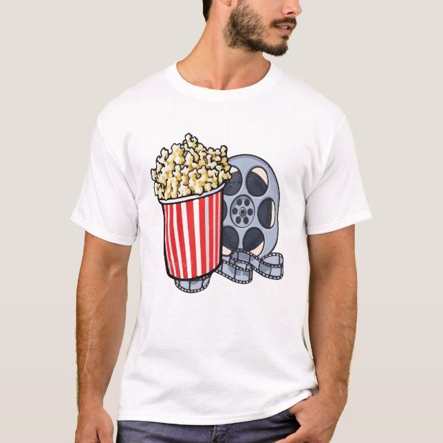 Camiseta de Noite de Filme, Pipoca  (Frente)