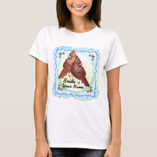 Camiseta de noiva de Casal cardeal