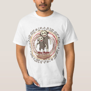 Camiseta de nome personalizado da mãe Sock Monkey