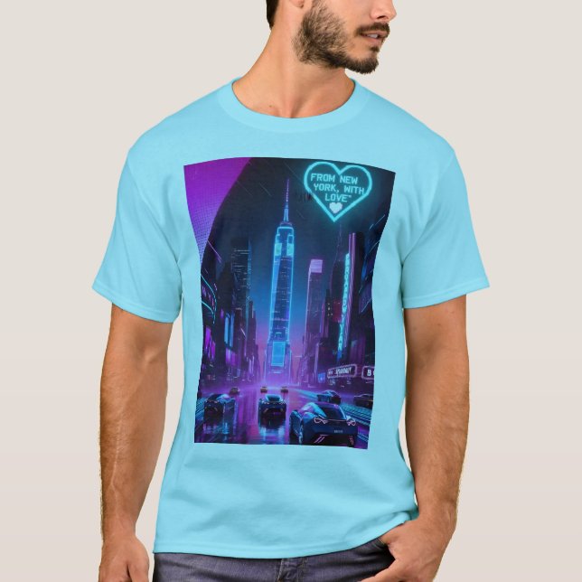 Camiseta De Nova Iorque, com amor - liberdade espiritual. (Frente)
