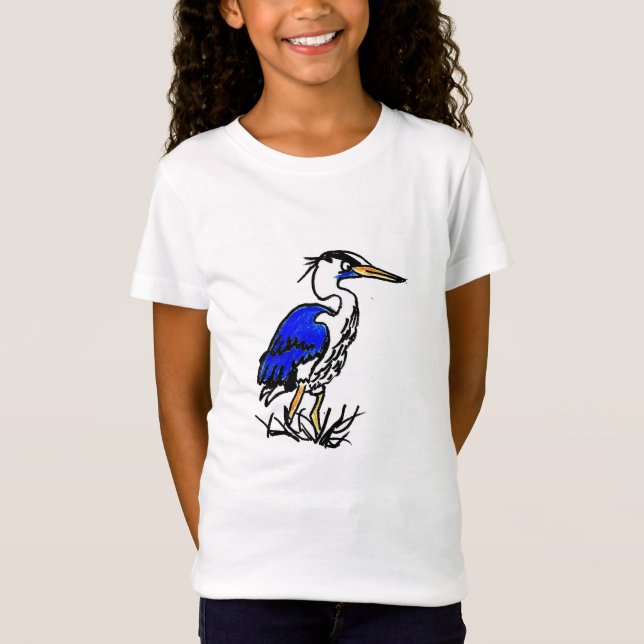 Camiseta de Nova Jersey - Caricatura Blue Heron (Frente)