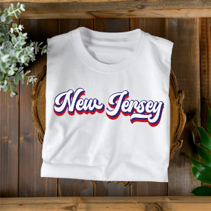 Camiseta de Nova Jersey Red White e Blue Vintage