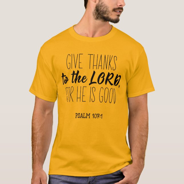 Camiseta Dê Obrigados ao Senhor, pois ele é bom (Frente)