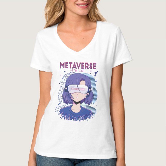 Camiseta de óculos de realidade virtual de menina  (Frente)