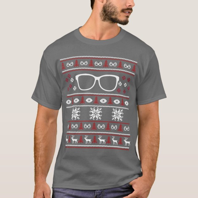 Camiseta de óculos de sol suéter feio de optometri (Frente)