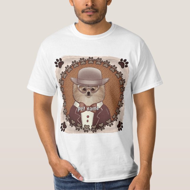 Camiseta de óculos de visto da Pomerânia (Frente)