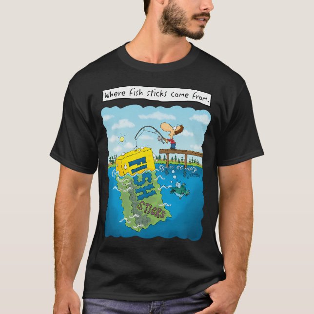Camiseta De onde vêm os palitos de peixe. (Frente)