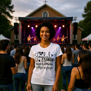 Camiseta de Oração Fiel Aflição Paciente Esperança