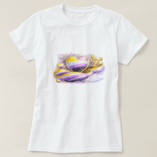 Camiseta de Orgulho Estético da Bandeira Não-Binár