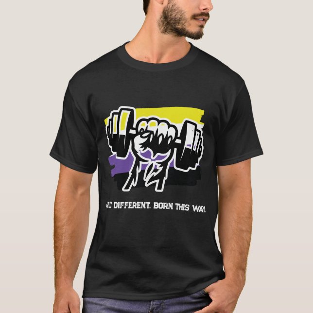 Camiseta de Orgulho Não Binário para Academia — Ca (Frente)