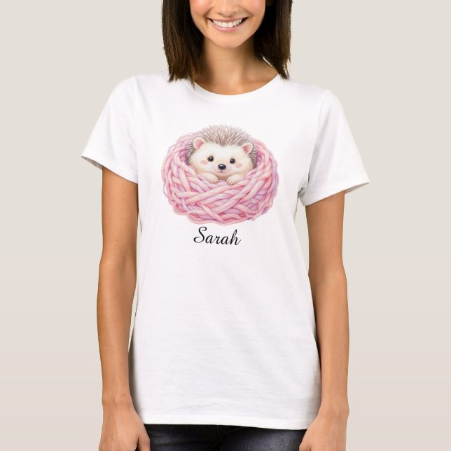 Camiseta de ouriço-cacheiro tricotada personalizad (Frente)