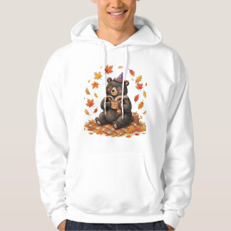 Camiseta de outono aconchegante do urso da especia