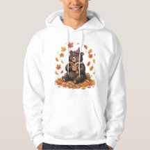 Camiseta de outono aconchegante do urso de especia