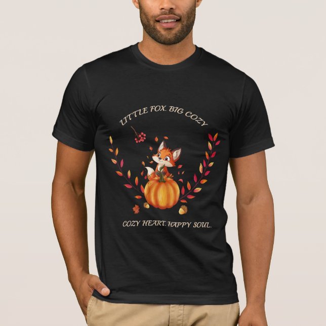 Camiseta de Outono da Abobrinha da Raposa Fofa | C (Frente)