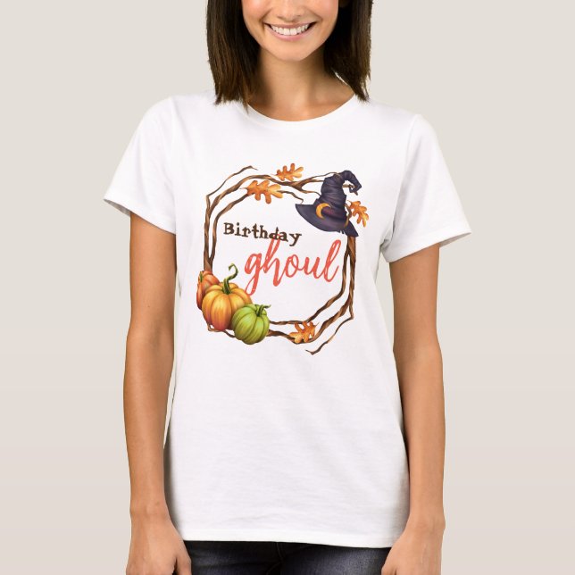 Camiseta de outono de Halloween Personalizável (Frente)