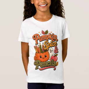 Camiseta de outono fofa Pumpkin Spice & Pencils