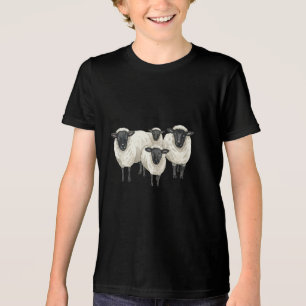 Camiseta de Ovelha Escocesa de Cara Preta