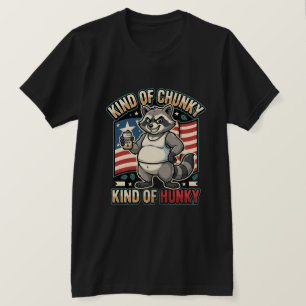 Camiseta de Pai EUA de Guaxinim Meio Gordinho Meio