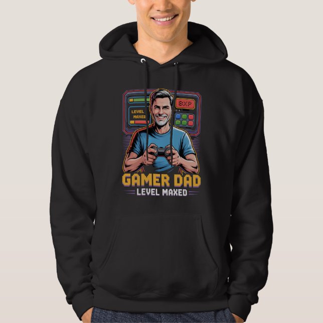 Camiseta de Pai Gamer Nível Máximo para Amantes de (Frente)